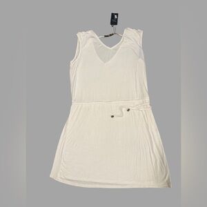 White Drawstring Tank Dress